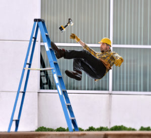 Crea worker falls from ladder while making repairs to building
